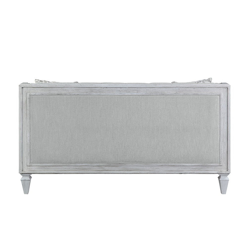 Katia - Loveseat With 2 Pillows - Light Gray Linen & Weathered White - R&R Furniture Gallery (Fountain Valley, CA)