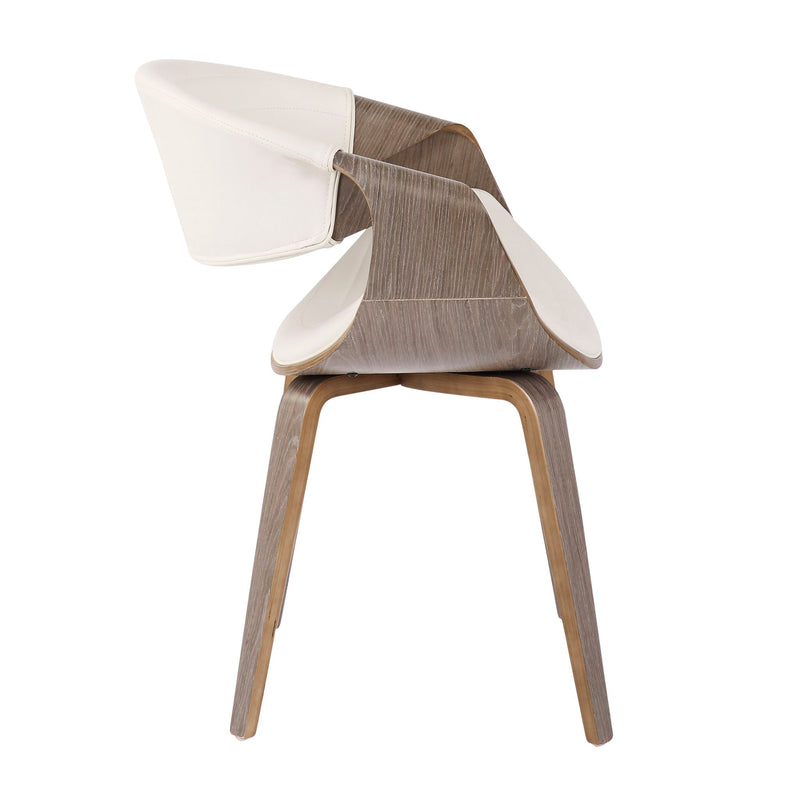 Lumi Source Symphony mid-century modern dining side chair with wooden legs and upholstered seat, stylish and comfortable for dining rooms.