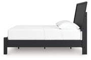 Signature Design by Ashley Danziar panel bed with low footboard, showcasing a sleek wooden frame and modern design.