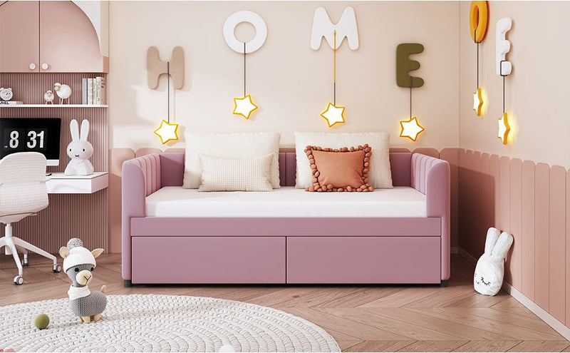 Upholstered Daybed With Ergonomic Design Backrest - R&R Furniture Gallery (Fountain Valley, CA)