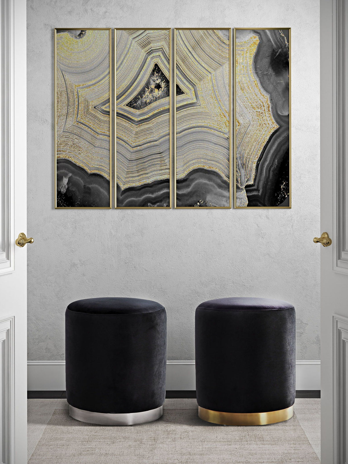 Opal - Velvet Ottoman - R&R Furniture Gallery (Fountain Valley, CA)