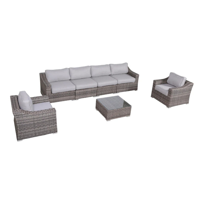 Outdoor Wicker Conversation Set With Cushions, All Weather - R&R Furniture Gallery (Fountain Valley, CA)