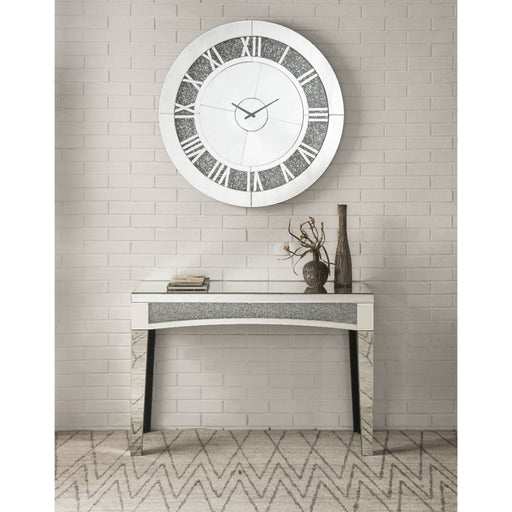 Noralie - 39" Wall Clock - Mirrored & Faux Diamonds - R&R Furniture Gallery (Fountain Valley, CA)