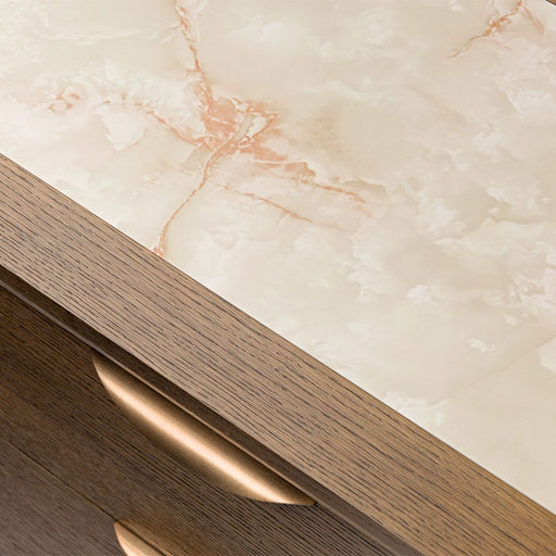 Portrait - 5-Drawer Chest With LED Lights - Sienna Brown - R&R Furniture Gallery (Fountain Valley, CA)