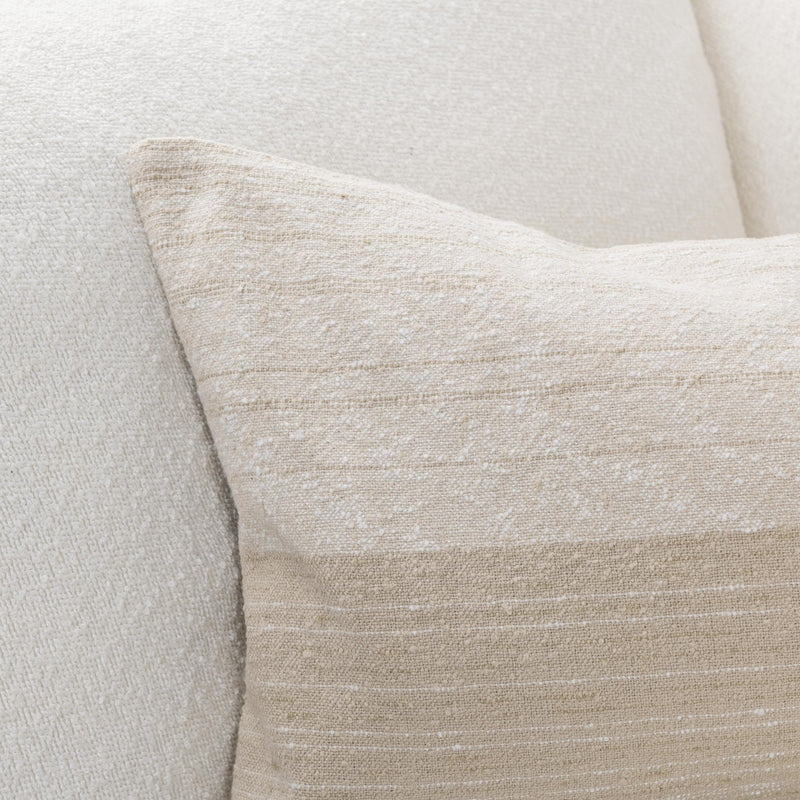 Classic Home Beryl accent pillow with textured fabric and neutral tones, perfect for adding style to sofa or bed decor.