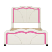 Upholstered Platform Bed & Curve Shaped And Height Adjustable Headboard, LED Light Strips - R&R Furniture Gallery (Fountain Valley, CA)