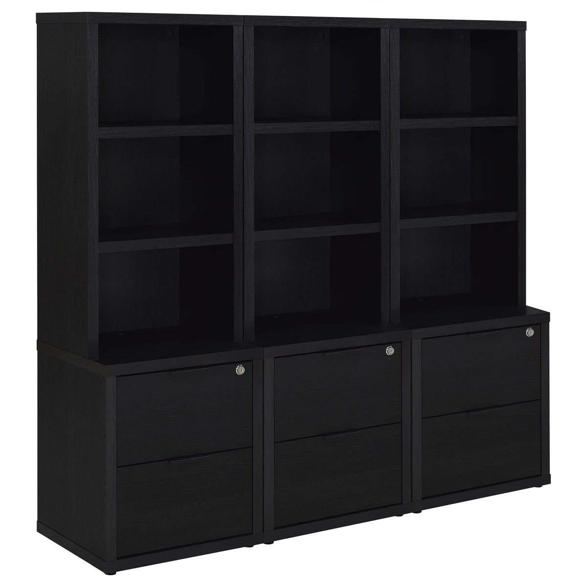 Geary - 3 Piece Wall Unit Bookcase Set With USB Storage
