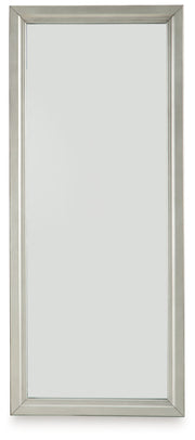 Evesen - Floor Standing Mirror With Storage - Champagne - R&R Furniture Gallery (Fountain Valley, CA)