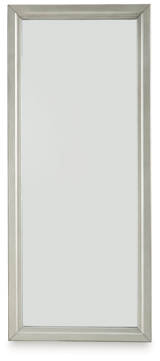 Evesen - Floor Standing Mirror With Storage - Champagne - R&R Furniture Gallery (Fountain Valley, CA)