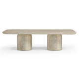 Tyche - Indoor / Outdoor Concrete Rectangular Coffee Table - Faux Travertine - R&R Furniture Gallery (Fountain Valley, CA)