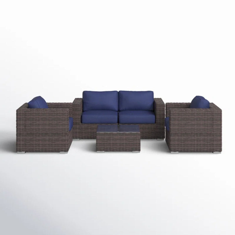 Wicker Seating Group Set With Table And Cushions - R&R Furniture Gallery (Fountain Valley, CA)