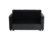 Maeve - Convertible Sleeper Loveseat With Tufting and Side Pocket - Black - R&R Furniture Gallery (Fountain Valley, CA)