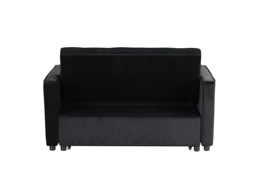 Maeve - Convertible Sleeper Loveseat With Tufting and Side Pocket - Black - R&R Furniture Gallery (Fountain Valley, CA)