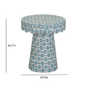 Lady - Capiz Shell Round Side Table - Blue Ribbon - R&R Furniture Gallery (Fountain Valley, CA)