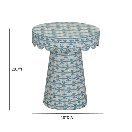 Lady - Capiz Shell Round Side Table - Blue Ribbon - R&R Furniture Gallery (Fountain Valley, CA)