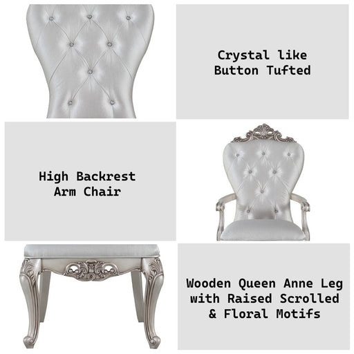 Gorsedd - Arm Chair (Set of 2) - Cream Fabric & Golden Ivory - R&R Furniture Gallery (Fountain Valley, CA)