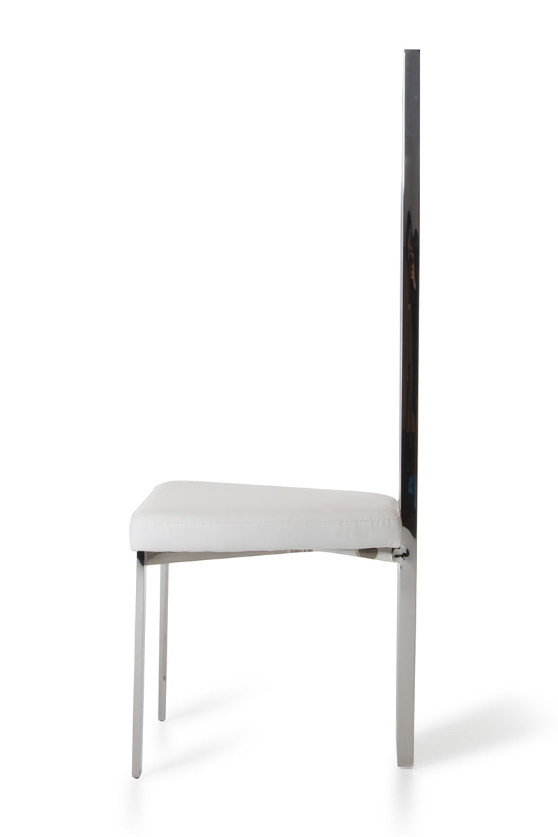 Elise Modern White Leatherette Dining Chair — view 3