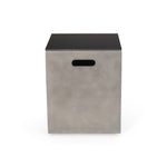 Modern Design Mgo Tank Holder Side Table With Ceramic Top - Black / Gray