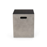 Modern Design Mgo Tank Holder Side Table With Ceramic Top - Black / Gray - R&R Furniture Gallery (Fountain Valley, CA)