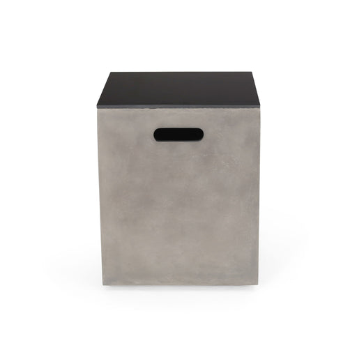 Modern Design Mgo Tank Holder Side Table With Ceramic Top - Black / Gray - R&R Furniture Gallery (Fountain Valley, CA)