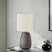 Lighting, Table Lamp, Ceramic, Contemporary - Gray / Cream - R&R Furniture Gallery (Fountain Valley, CA)