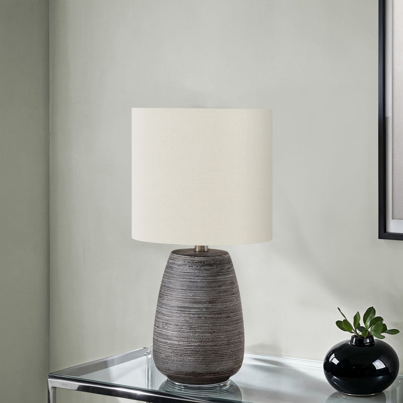 Lighting, Table Lamp, Ceramic, Contemporary - Gray / Cream - R&R Furniture Gallery (Fountain Valley, CA)
