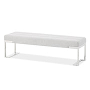 Signature Beds & Benches - Tulip Accent Bench - Gray / Chrome - R&R Furniture Gallery (Fountain Valley, CA)