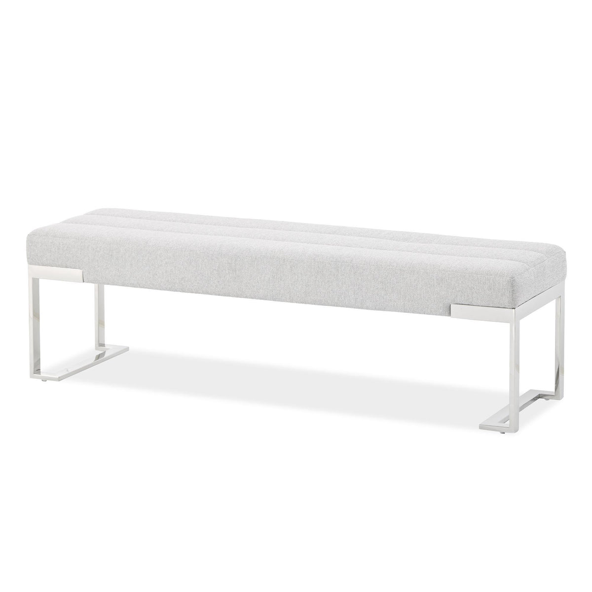 Signature Beds & Benches - Tulip Accent Bench - Gray / Chrome - R&R Furniture Gallery (Fountain Valley, CA)