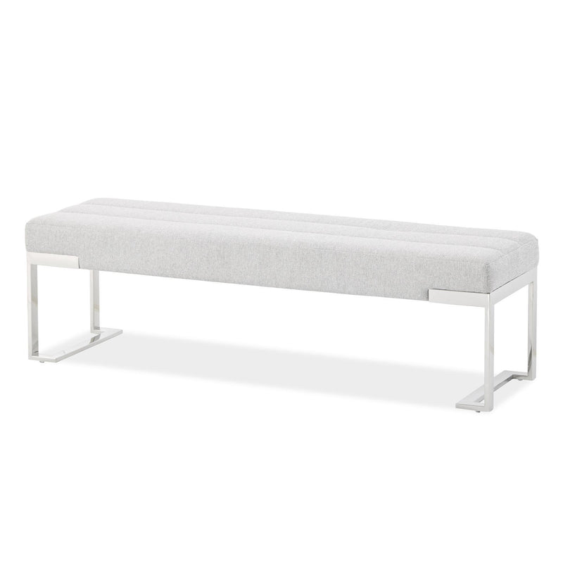 Signature Beds & Benches - Tulip Accent Bench - Gray / Chrome - R&R Furniture Gallery (Fountain Valley, CA)
