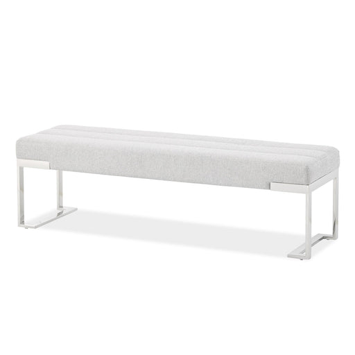 Signature Beds & Benches - Tulip Accent Bench - Gray / Chrome - R&R Furniture Gallery (Fountain Valley, CA)