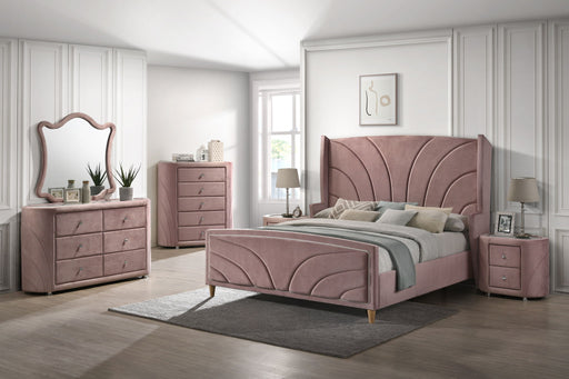 Salonia - Mirror - Pink Velvet - R&R Furniture Gallery (Fountain Valley, CA)