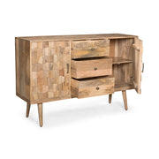 3 Drawer Sideboard With 2 Doors (KD Legs) - Natural - R&R Furniture Gallery (Fountain Valley, CA)