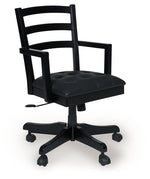 Wildenauer - Home Office Swivel Desk Chair - Brown / Black - R&R Furniture Gallery (Fountain Valley, CA)