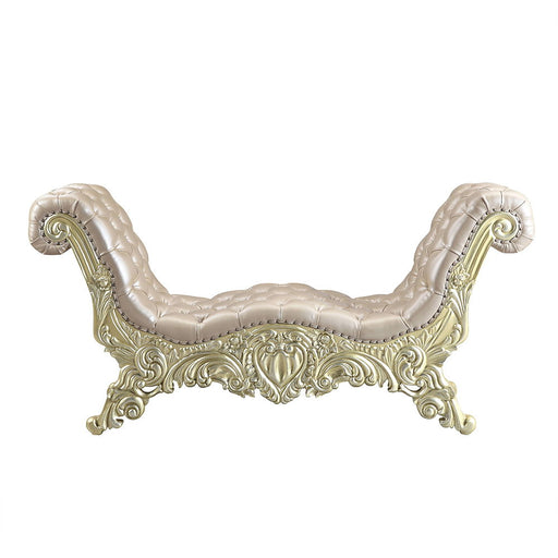 Vatican - Bench - Synthetic Leather, Light Gold & Champagne Silver - R&R Furniture Gallery (Fountain Valley, CA)
