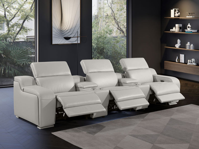 1116 - 5-Piece Modular Power Reclining Sofa In With 3 Power Recliners & Power Headrests