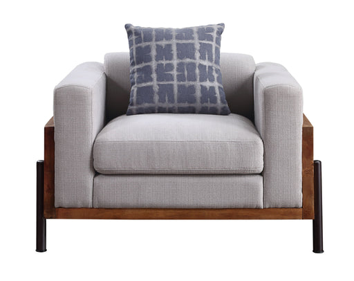 Pelton - Chair With Pillow - Fabric & Walnut - R&R Furniture Gallery (Fountain Valley, CA)