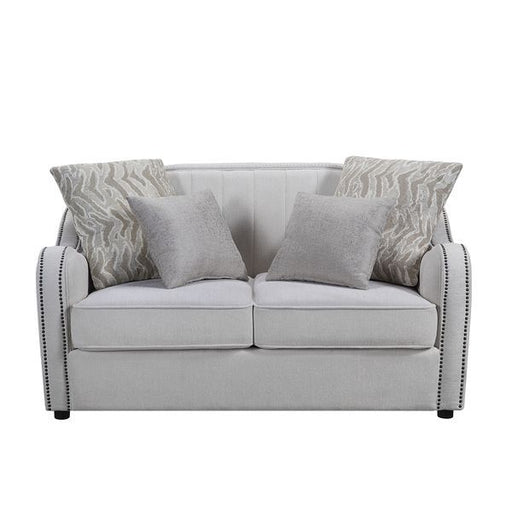 Mahler - Loveseat With 4 Pillows - Beige Linen - R&R Furniture Gallery (Fountain Valley, CA)