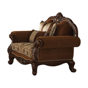 Jardena - Chair With 2 Pillows (Same Lv01593) - Pattern Fabric & Cherry Oak - R&R Furniture Gallery (Fountain Valley, CA)