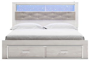 Altyra - King Upholstered Bookcase Bed With Storage - White - R&R Furniture Gallery (Fountain Valley, CA)