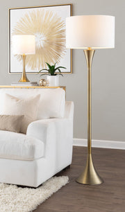 Lumi Source Lenuxe contemporary floor lamp with sleek design and tall metal stand, ideal for modern living room or bedroom lighting.