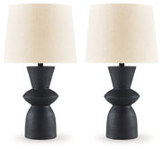 Scarbot - Paper Table Lamp (Set of 2) - Distressed Black - R&R Furniture Gallery (Fountain Valley, CA)