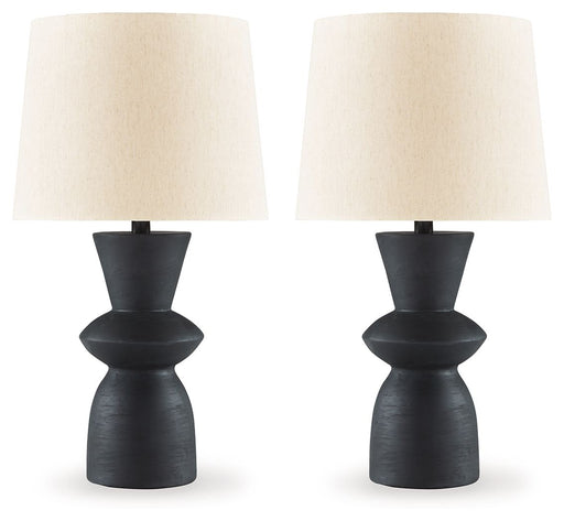 Scarbot - Paper Table Lamp (Set of 2) - Distressed Black - R&R Furniture Gallery (Fountain Valley, CA)
