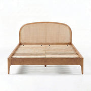 Rattan panel bed by TOV Furniture with a natural finish, showcasing a stylish and modern bedroom furniture design.