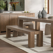 Classic Home Bristol dining bench with wooden legs and upholstered seat, ideal for kitchen or dining room seating.