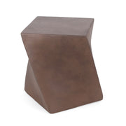 Brown outdoor lightweight concrete side table by Noble House with a sleek, modern design for patio or garden use.