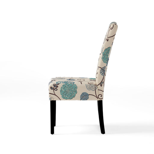 Contemporary Dining Chair Set With Rubberwood Legs - White / Blue - R&R Furniture Gallery (Fountain Valley, CA)