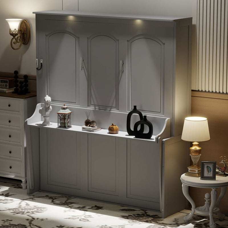 Murphy Bed With Desk, LED Lights & USB Charging Station - R&R Furniture Gallery (Fountain Valley, CA)