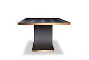 Talin Modern Black Crocodile & Rosegold Dining Table — view 2