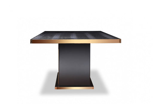 Talin Modern Black Crocodile & Rosegold Dining Table — view 2