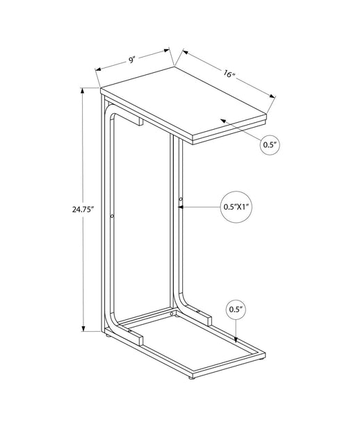Accent Table, C - Shaped Modern Desig - R&R Furniture Gallery (Fountain Valley, CA)